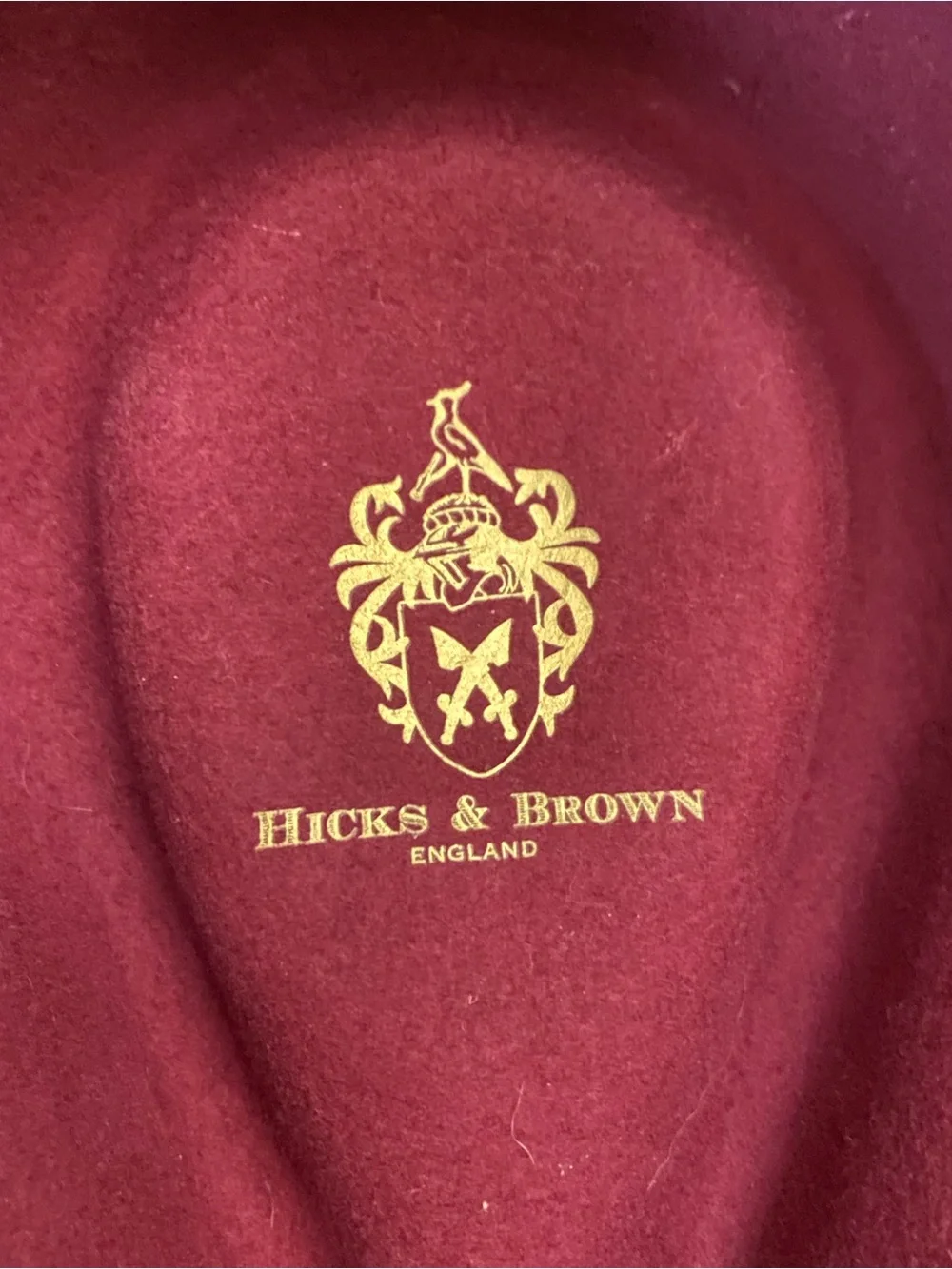Hicks & Brown Womens 100% Wool Maroon Derby Fedora Hat